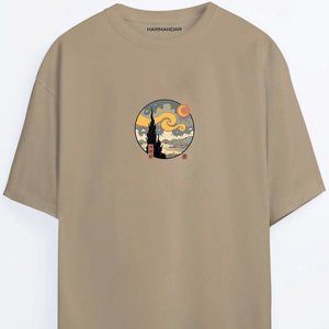 Unisex Beige Oversize T-shirt